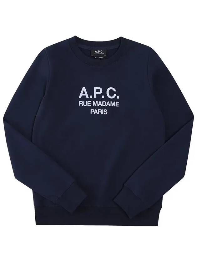 Women's Tina Logo Sweat Sweatshirt Navy - A.P.C. - BALAAN 6