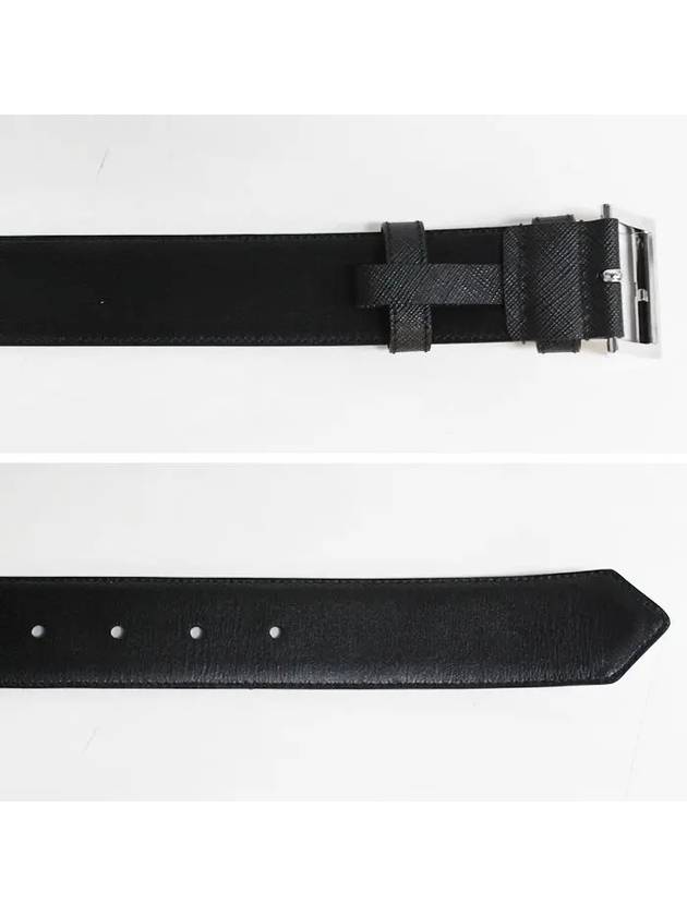 Saffiano Leather Belt Black - PRADA - BALAAN 4