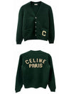 Paris Logo Patch Wool Cardigan Forest - CELINE - BALAAN 5