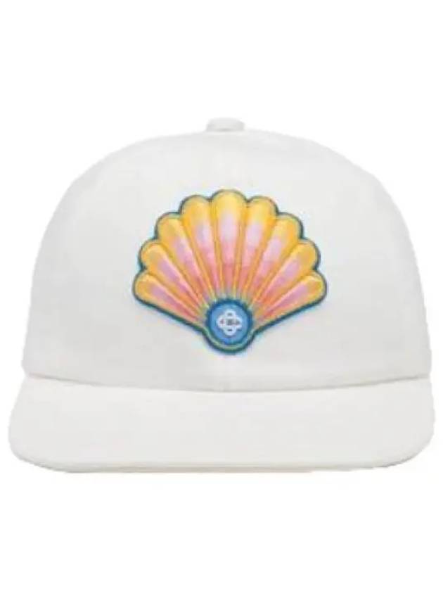 Shell Patch Ball Cap White Hat - CASABLANCA - BALAAN 1