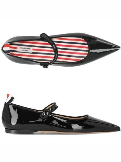 Soft Patent Leather Pointed Thom John Flat Black - THOM BROWNE - BALAAN 2