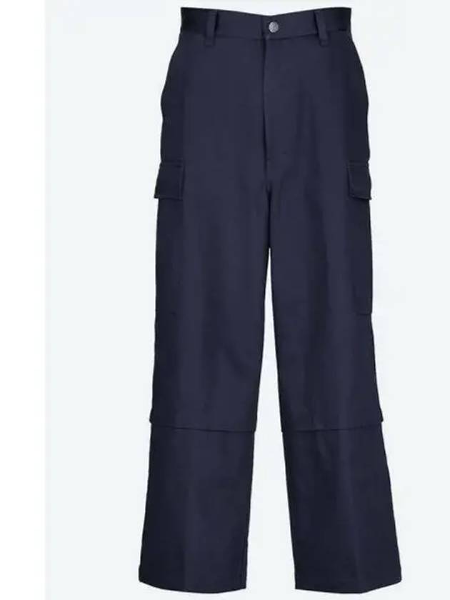 Wide Cargo Pants Navy - AMI - BALAAN 2