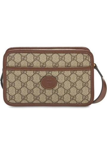 Interlocking logo patch mini GG Supreme compact canvas cross bag - GUCCI - BALAAN 1