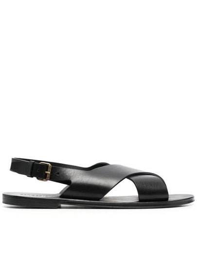 Mojave Cross Strap Sandals Black - SAINT LAURENT - BALAAN 2