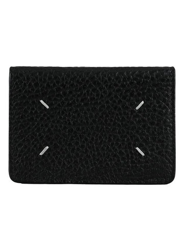 Bovine Leather Card Wallet Black - MAISON MARGIELA - BALAAN 1