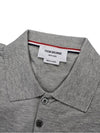 Men's Three Stripes Pocket Mercerized Short Sleeve Polo Shirt Light Grey - THOM BROWNE - BALAAN 7