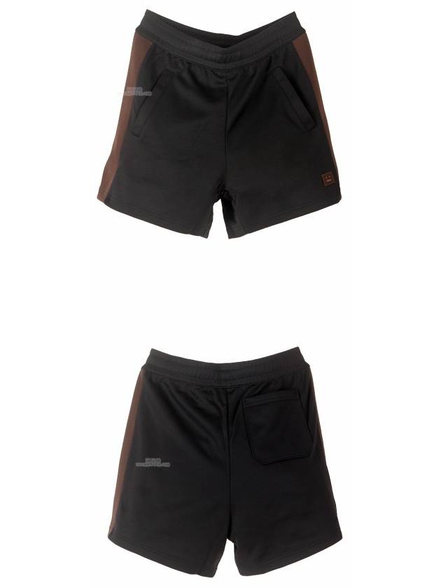 Acne 20SS CE0007 900 Face Patch Panel Track Shorts Pants Black Men's Pants TJ - ACNE STUDIOS - BALAAN 4