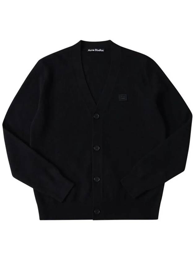 Keve Face Wool V-neck Cardigan Black - ACNE STUDIOS - BALAAN 5