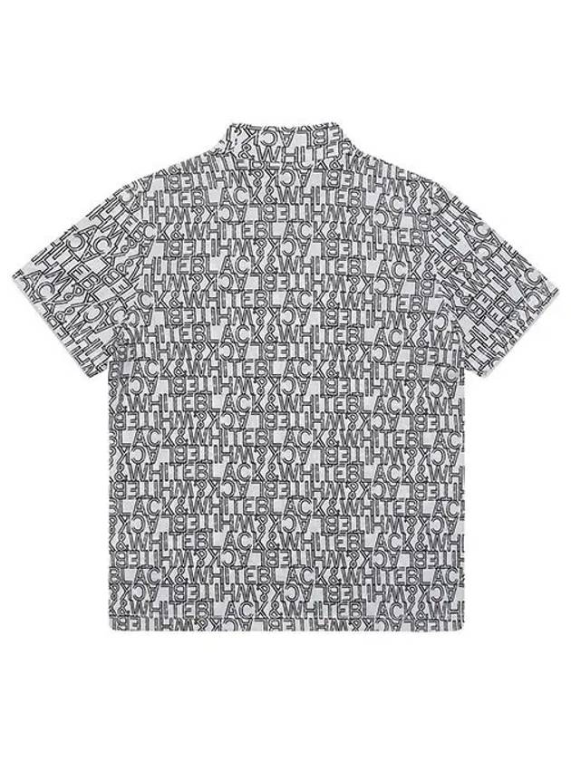 logo print high neck short sleeve t-shirt 9524LZSSWHITE - BLACK&WHITE - BALAAN 2