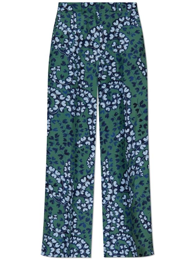 Lanvin Silk Pleated Trousers, Women's, Green - LANVIN - BALAAN 1