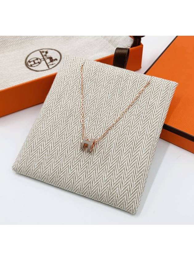 Mini Pop H Pendant Rose Gold & Marron Glace - HERMES - BALAAN 2