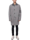 Striped Trim Detail Single Coat Grey - THOM BROWNE - BALAAN 4