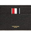 Pebble Grain Leather Stripe Note Compartment Card Wallet Black - THOM BROWNE - BALAAN 6