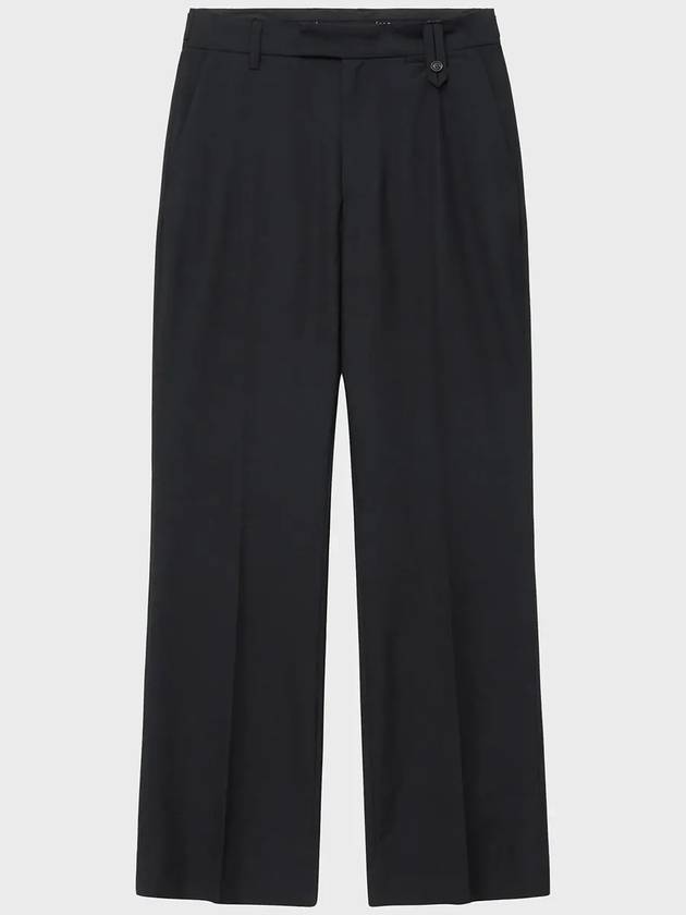 Light Wool Flare Slacks Black - NOIRER - BALAAN 3