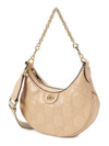 GG Matelasse Half Moon Small Shoulder Bag Beige - GUCCI - BALAAN 3