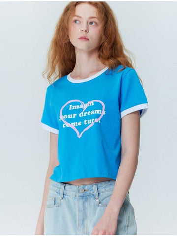 Dreams Cropped Short Sleeve T Shirt_Blue - OPENING SUNSHINE - BALAAN 1