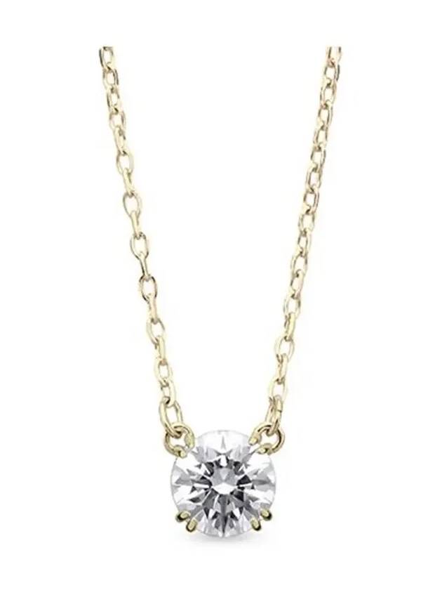 Stilla Round Zirconia Pendant Necklace Gold - SWAROVSKI - BALAAN 4