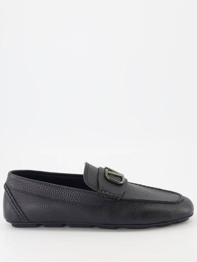 V Logo Driving Shoes Black - VALENTINO - BALAAN 2