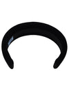 Triangle Logo Velvet Hairband Black - PRADA - BALAAN 5