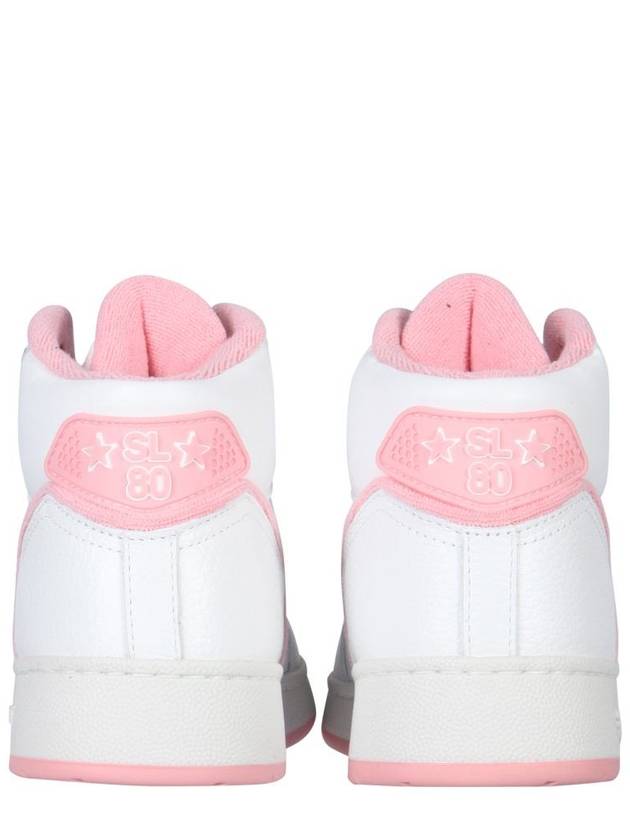 SL 80 High Top Sneakers White Pink - SAINT LAURENT - BALAAN 4