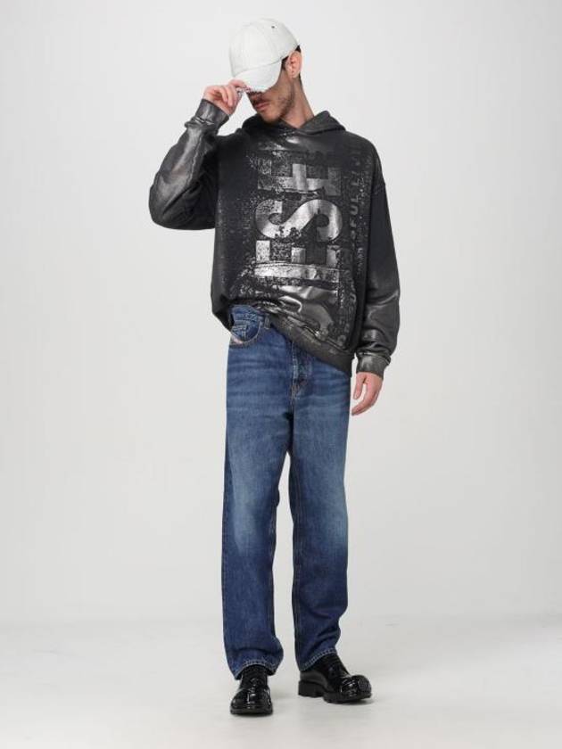 S Boxt Metallic Logo Hoodie Black - DIESEL - BALAAN 3