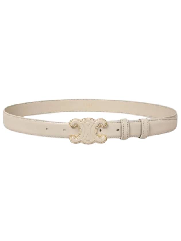 Medium Cuir Triomphe Taullon Leather Belt Light Stone - CELINE - BALAAN 1