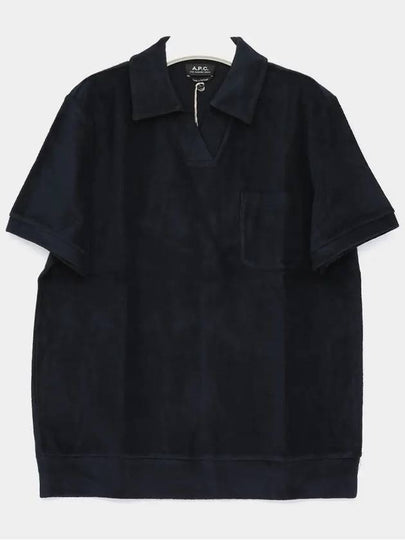 Fleece Pocket Polo Shirt Dark Navy - A.P.C. - BALAAN 2