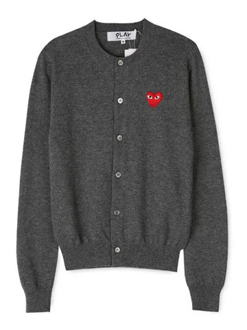 Red Waffen Cardigan Gray Women - COMME DES GARCONS - BALAAN 1