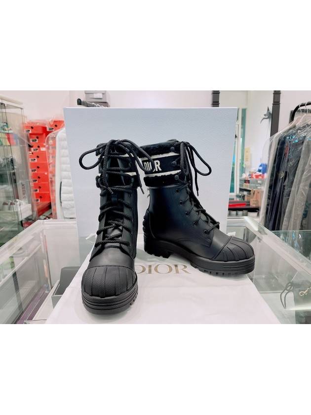 D Major Wool Detail Ankle Boots Black - DIOR - BALAAN.