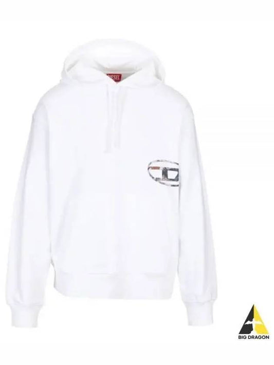 S Macs Hood L4 Loose Logo Hoodie White - DIESEL - BALAAN 2