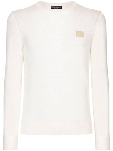 Logo Applique Round Neck Sweater GXX02TJALAN - DOLCE&GABBANA - BALAAN 1