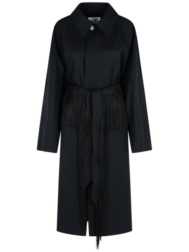 Mm6 Maison Margiela Black Virgin Wool Trench Coat - MAISON MARGIELA - BALAAN 1