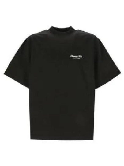 Logo Print Medium Fit Short Sleeve T-Shirt Black - BALENCIAGA - BALAAN 2