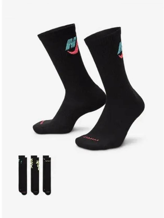 Everyday Plus Cushion Crew Socks 3 Pairs Multicolor DH3822 910 700216 - NIKE - BALAAN 1