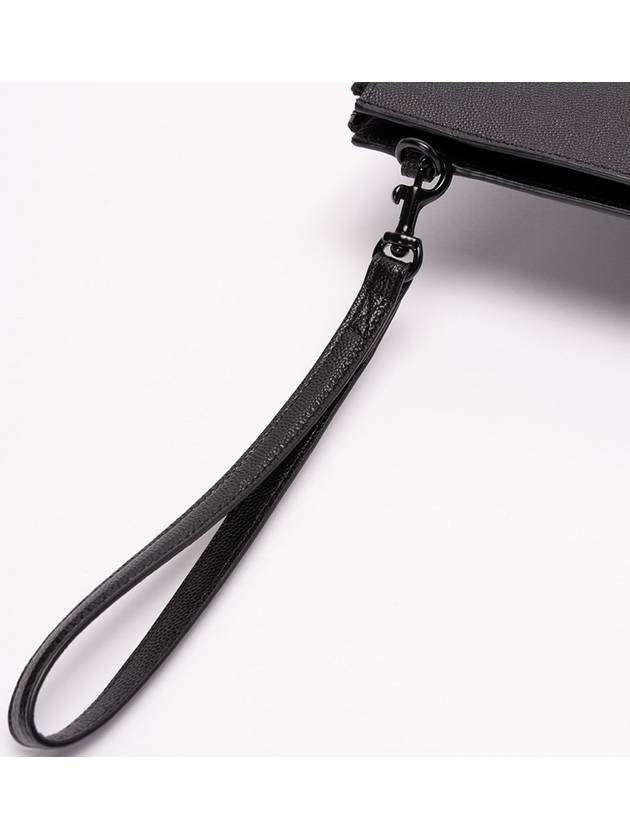 Monogram Strap Tablet Clutch Bag Black Black - SAINT LAURENT - BALAAN.