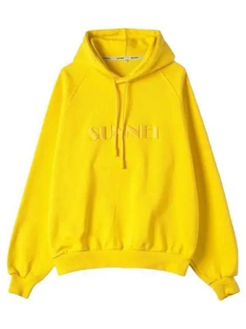 Embroidered hood bright yellow t shirt hoodie - SUNNEI - BALAAN 1