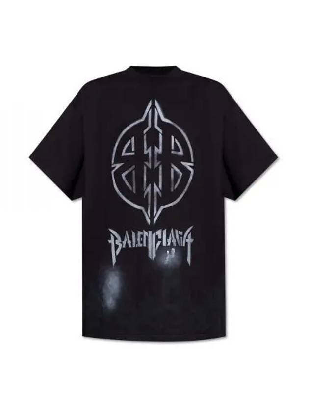 Metal BB Stencil Cotton Short Sleeve T-Shirt Black - BALENCIAGA - BALAAN 2