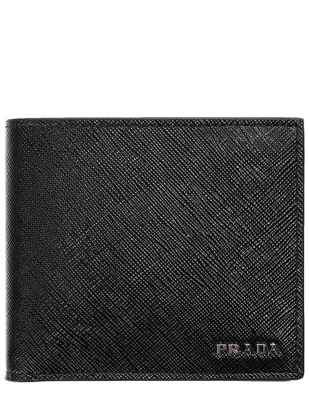 Saffiano Leather Half Wallet Nero - PRADA - BALAAN 2