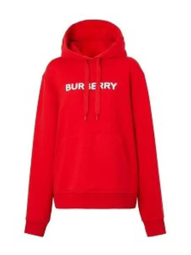 Women's Logo Print Cotton Hoodie Red - BURBERRY - BALAAN 2