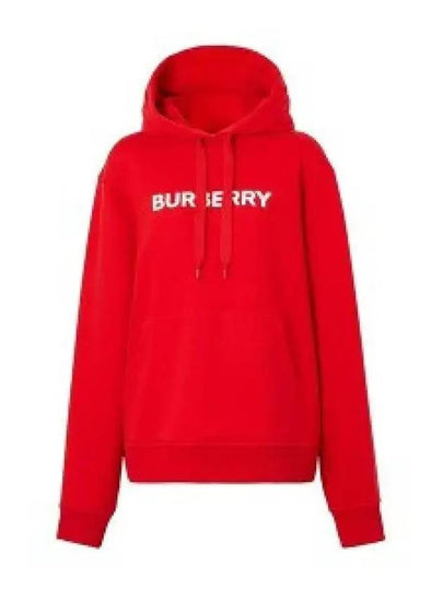 Women's Logo Print Cotton Hoodie Red - BURBERRY - BALAAN 2