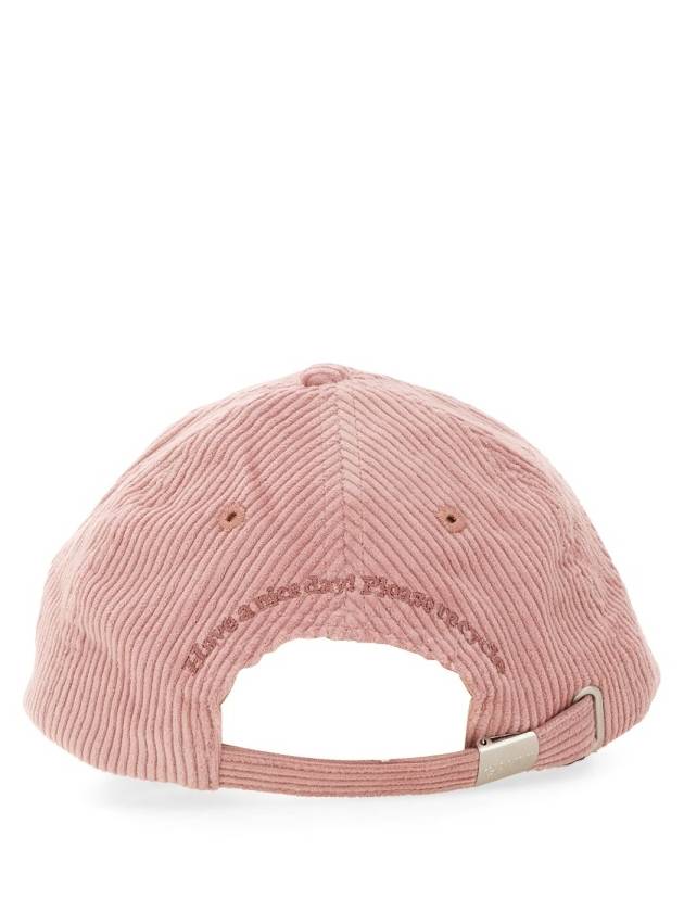 Embroidered Logo Corduroy Ball Cap Pink - GANNI - BALAAN 4