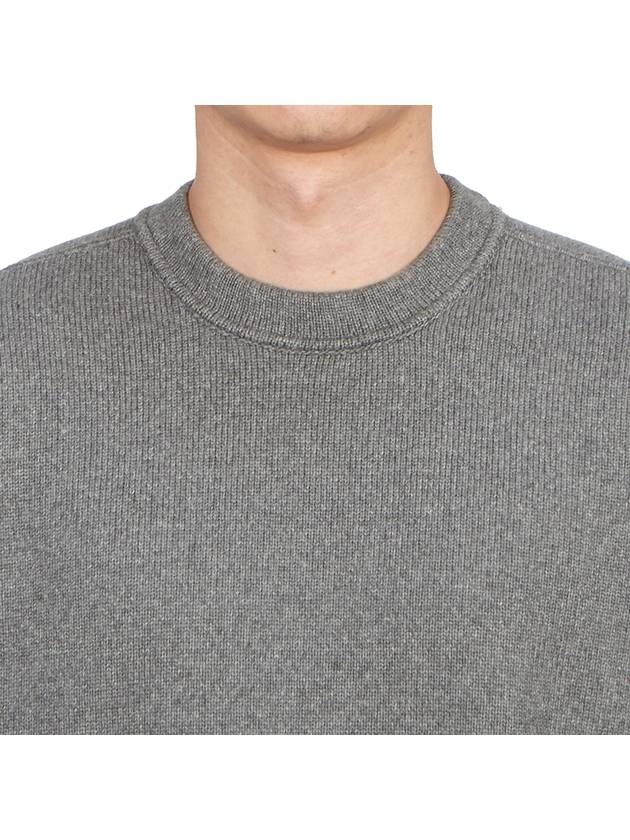 Logo Patch Knit Top Grey - STONE ISLAND - BALAAN 6