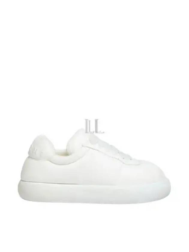 Padded Lace-up Leather Low Top Sneakers White - MARNI - BALAAN 2