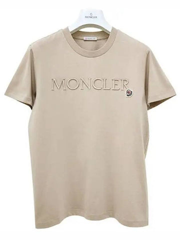 Women s Embroidered Logo Patch Short Sleeve T shirt 39097503 271189 1094735 - MONCLER - BALAAN 1