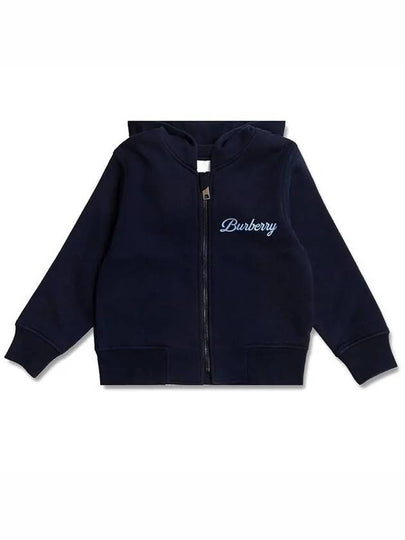 Kids Logo Print Hooded Zip-Up Jacket Navy - BURBERRY - BALAAN 2