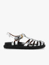 Mirror Leather Fisherman Sandals Silver - MARNI - BALAAN 2