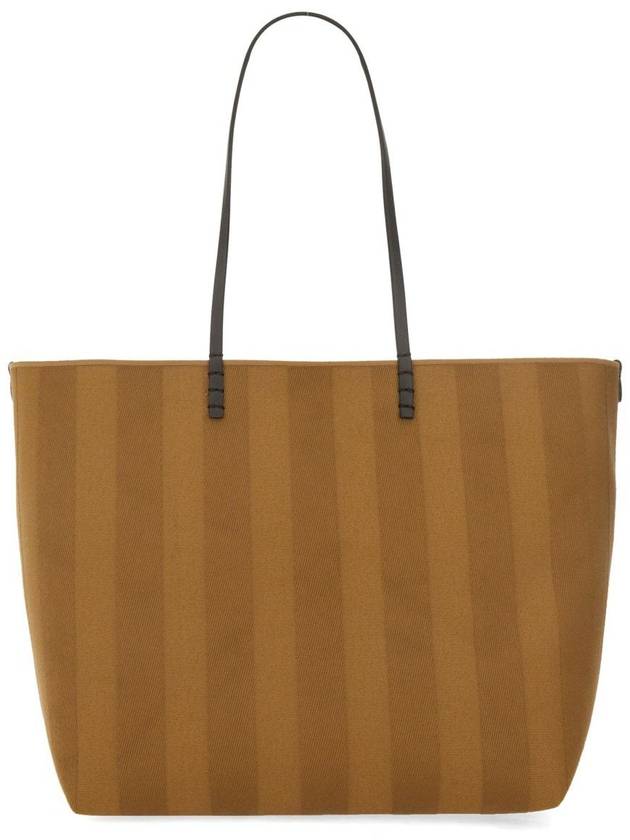 Roll Pequin Stripe Large Tote Bag Beige - FENDI - BALAAN 5