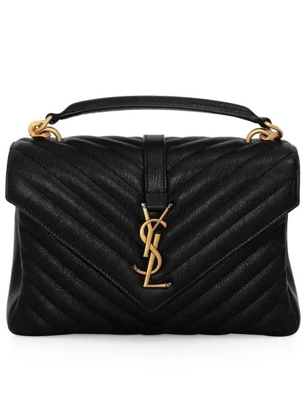 College Medium in Quilted Leather Shoulder Bag Black - SAINT LAURENT - BALAAN 3