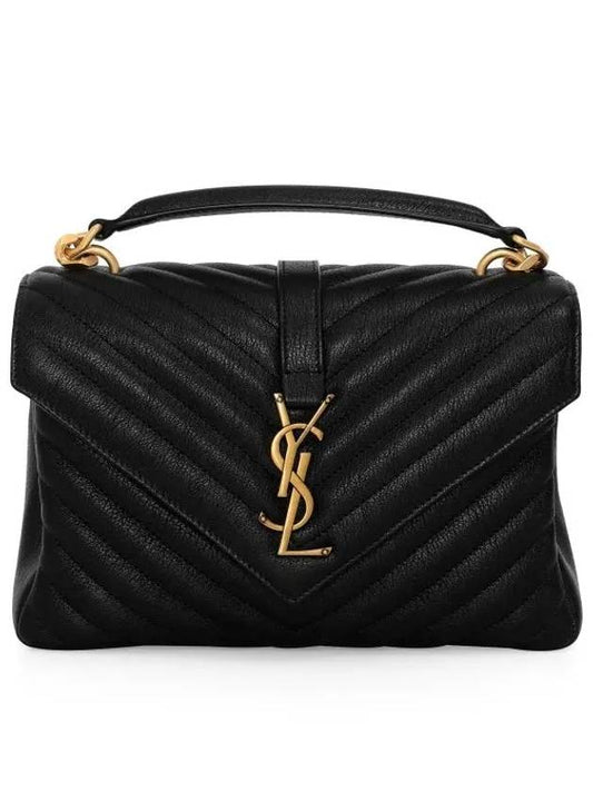 College Medium in Quilted Leather Shoulder Bag Black - SAINT LAURENT - BALAAN 2