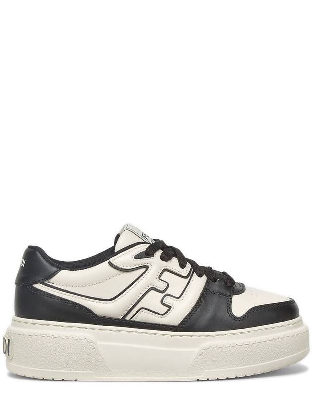 Match Leather Platform Low Top Sneakers Black - FENDI - BALAAN 2